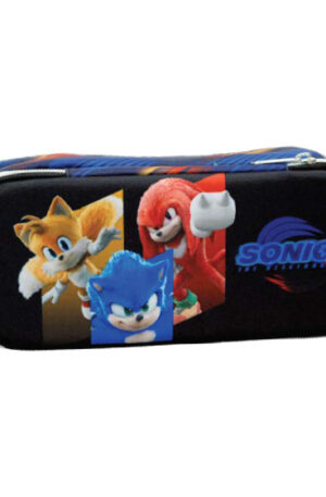 Sonic a sündisznó Brawn 2 rekeszes tolltartó 26 cm