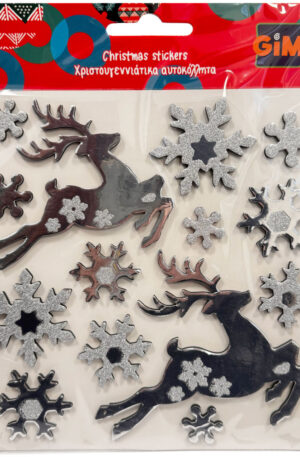 Karácsony Silver Deer csillámos matrica