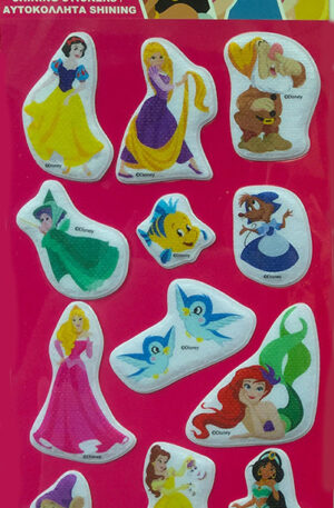Disney Hercegnő Friends csillogó pufi szivacs matrica szett