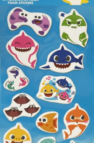 Baby Shark Aquatic Party pufi szivacs matrica szett