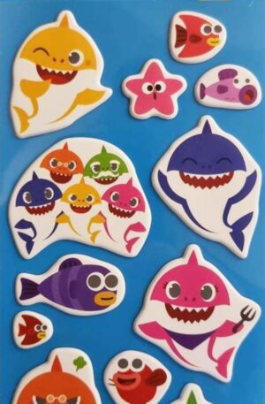 Baby Shark Aquatic pufi szivacs matrica szett