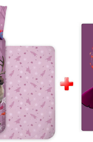 Disney Jégvarázs Purple Wind gyerek, ovis ágyneműhuzat és polár takaró szett