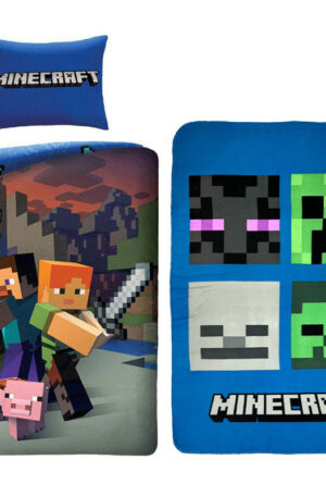 Minecraft Steve and Alex ágyneműhuzat és polár takaró szett