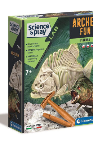 Világító piranha Archeo Fun régészeti készlet Clementoni