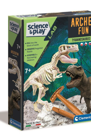 Világító dinoszaurusz Archeo Fun T-Rex régészeti készlet Clementoni