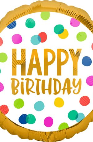 Happy Birthday Dots fólia lufi 43 cm