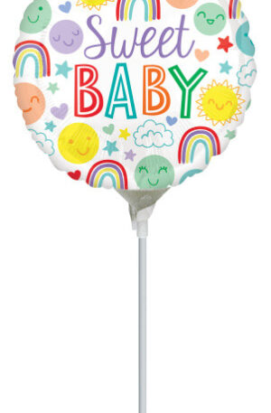 Színes Sweet baby mini fólia lufi 23 cm (WP)