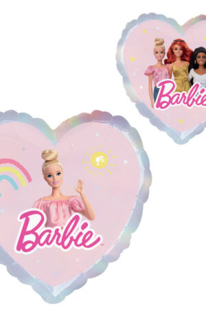 Holographic Barbie Heart fólia lufi 43 cm