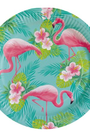 Flamingó Pink papírtányér 8 db-os 23 cm