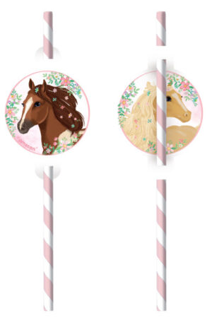 Lovas Beautiful Horses papír szívószál, 8 db-os szett
