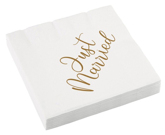 Just Married Gold szalvéta 16 db-os 33x33 cm