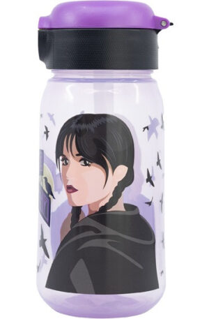 Wednesday Nevermore Academy műanyag szívószálas kulacs 510 ml