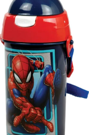 Pókember World műanyag szívószálas kulacs akasztóval 500 ml
