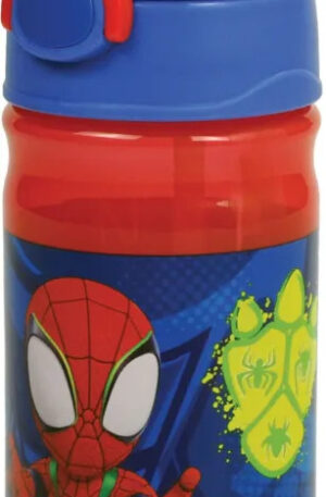 Pókember Spidey Dino Webs műanyag szívószálas kulacs akasztóval 350 ml