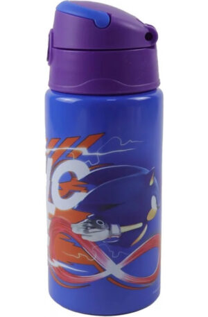 Sonic a sündisznó Get Me alumínium szívószálas kulacs akasztóval 500 ml