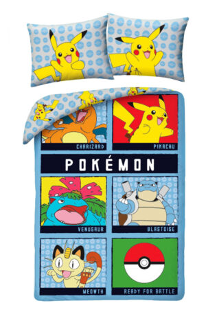 Pokémon Ready for Battle ágyneműhuzat 140×200cm, 70×90 cm