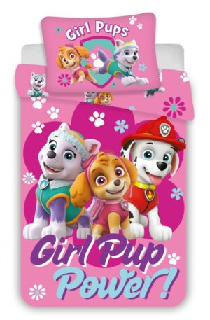 Mancs Őrjárat Girl Pup Power gyerek, ovis ágyneműhuzat 100×135cm, 40×60 cm
