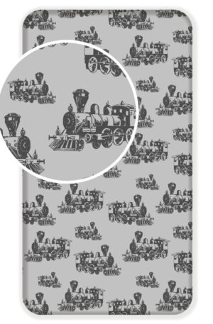 Vonat Grey gumis lepedő 90x200 cm