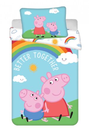 Peppa malac Better Together gyerek, ovis ágyneműhuzat 100×135cm, 40×60 cm
