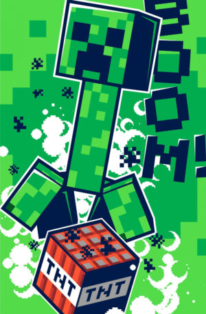 Minecraft Boom fürdőlepedő, strand törölköző 70x140cm