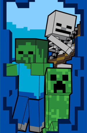 Minecraft Beware fürdőlepedő, strand törölköző Beware 70x140cm