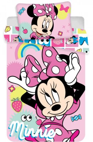 Disney Minnie Pink Square gyerek, ovis ágyneműhuzat 100×135cm, 40×60 cm