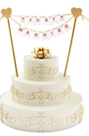 Esküvő Just Married torta dekoráció 25 cm