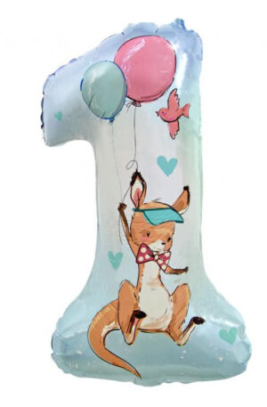 Happy Birthday Kangaroo, Kenguru 1-es szám fólia lufi 77 cm
