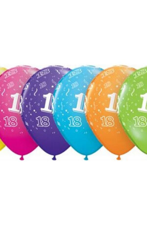 Színes Happy Birthday 18 Pastel Mix léggömb, lufi 6 db-os 11 inch (28cm)