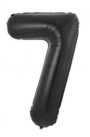 Fekete 7-es B&C Matt Black szám fólia lufi 85 cm