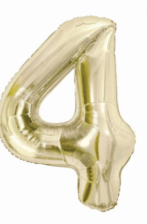 Pezsgőszínű B&C Champagne 4-es szám fólia lufi 85 cm