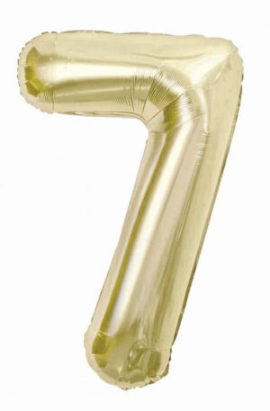 Pezsgőszínű B&C Champagne 7-es szám fólia lufi 85 cm