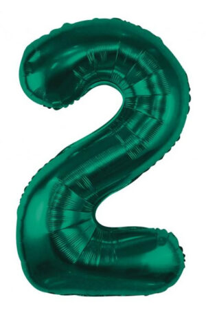 Zöld B&C Bottle Green 2-es szám fólia lufi 85 cm