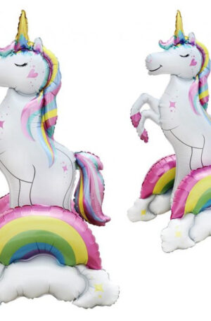 Unikornis 3D Rainbow fólia lufi 94 cm