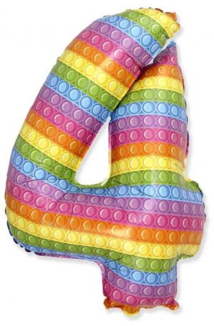 Pop It 4-es szám fólia lufi 69 cm (WP)