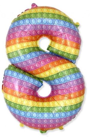 Pop It 8-as szám fólia lufi 69 cm (WP)