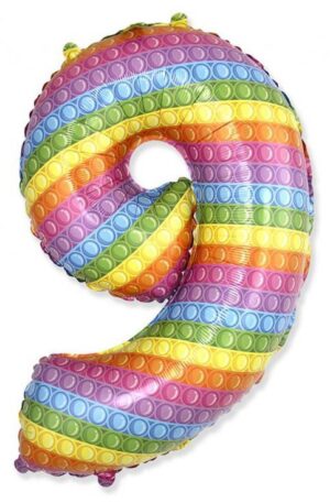 Pop It 9-es szám fólia lufi 69 cm (WP)