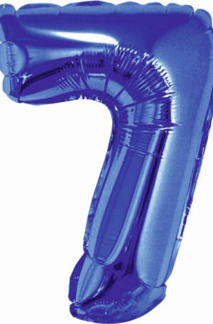 Kék Blue 7-es mini szám fólia lufi 35 cm