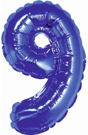 Kék Blue 9-es mini szám fólia lufi 35 cm