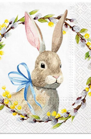 Nyuszis Wreath szalvéta 20 db-os 33x33 cm