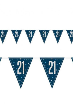 Happy Birthday 21 Blue zászlófüzér 274 cm