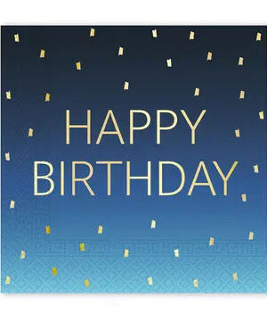 Happy Birthday Golden Blue szalvéta 20 db-os 33x33 cm FSC