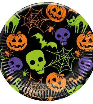 Halloween Happy papírtányér 8 db-os 23 cm FSC