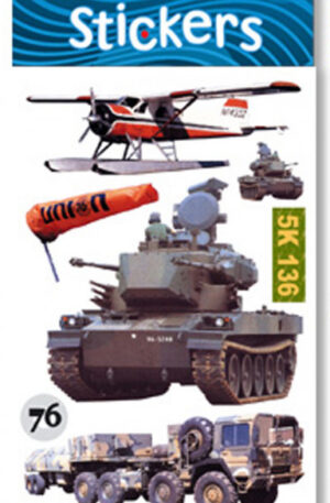 Tank, repülő Military matrica arany díszítéssel