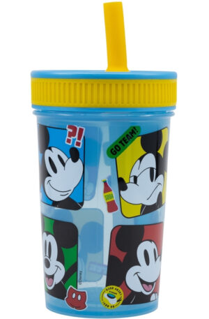 Disney Mickey Fun-Tastic szilikon szívószálas pohár 420 ml