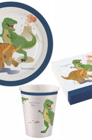 Dinoszaurusz Happy party szett 36 db-os 23 cm-es tányérral