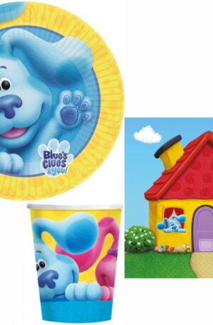 Azúrkék nyomok Fun party szett 32 db-os 23 cm-es tányérral