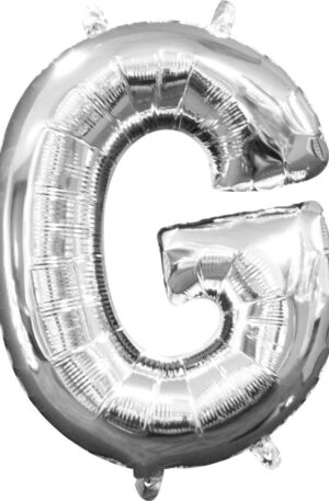 Ezüst Silver mini G betű fólia lufi 33 cm