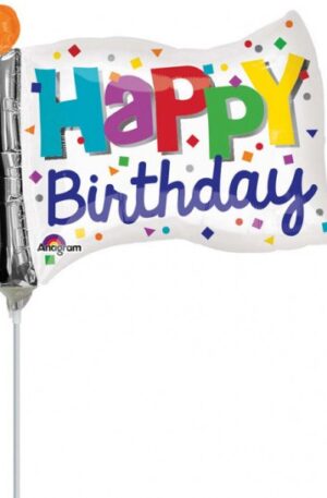 Happy Birthday zászló mini fólia lufi 25 cm (WP)