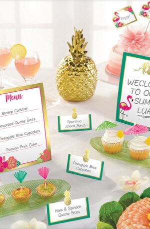 Színes Aloha asztali dekoráció szett 12 db-os
